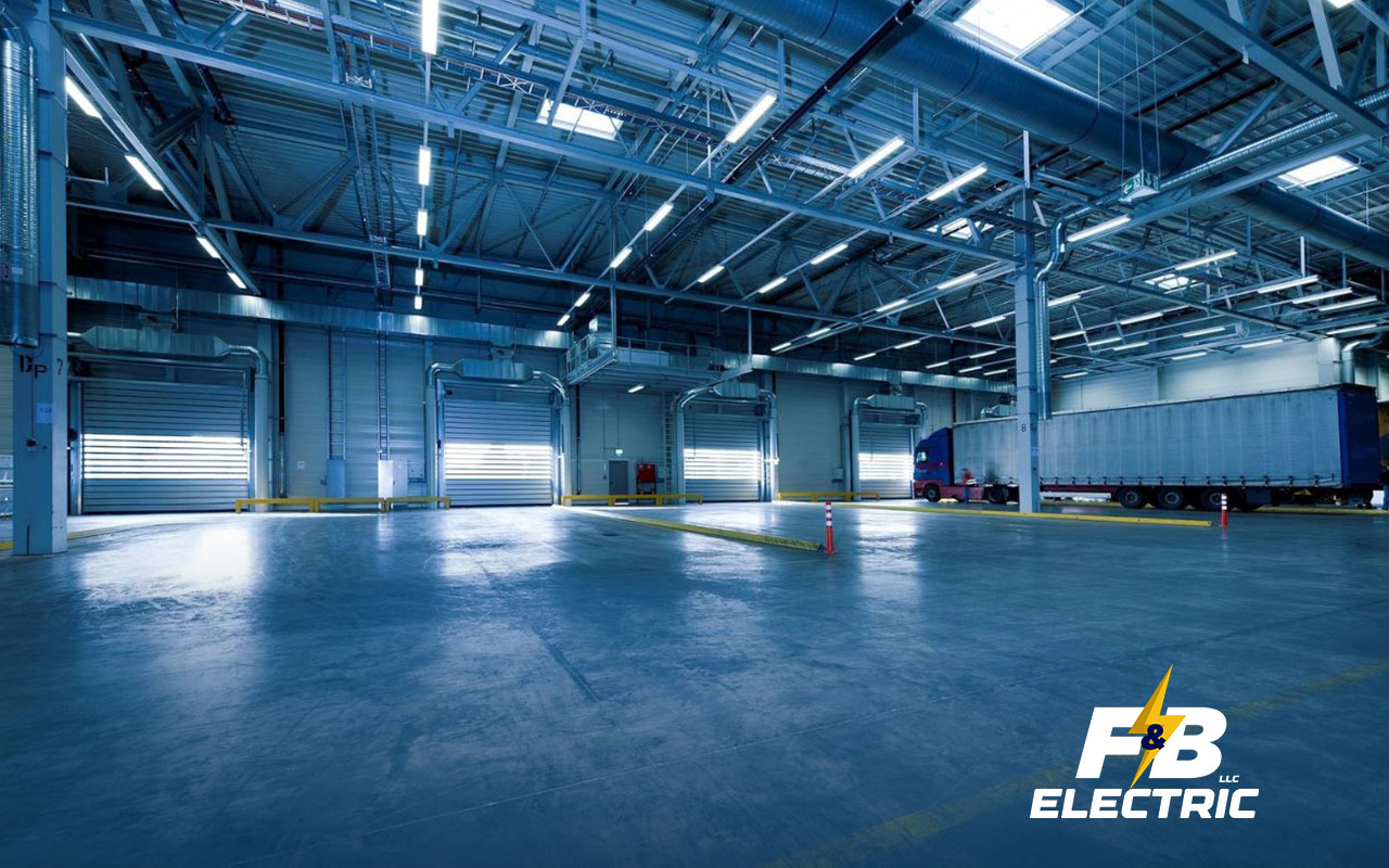 Commercial facility reducing costs with energy-efficient lighting