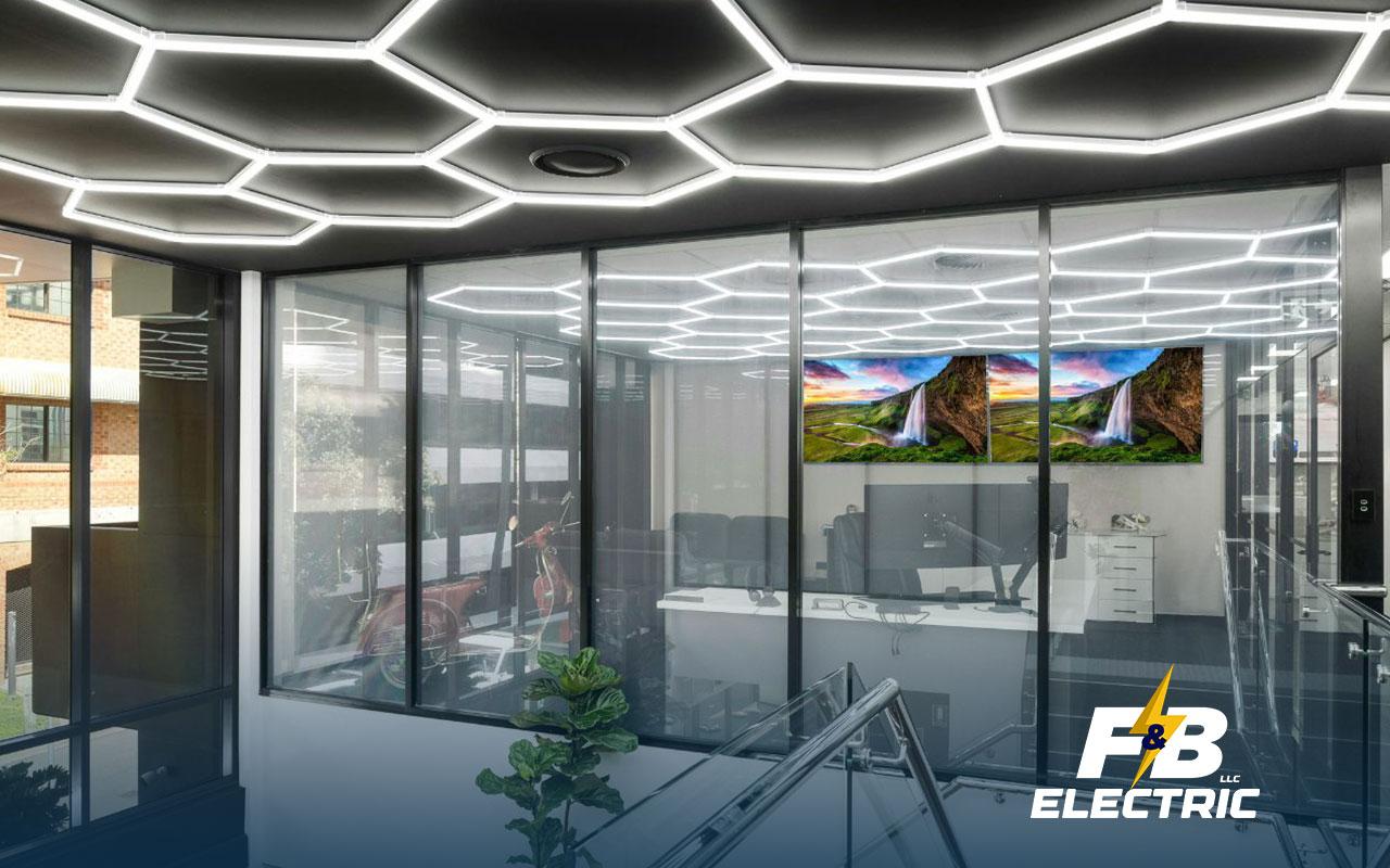 Commercial office space using upgraded energy-saving LED lights