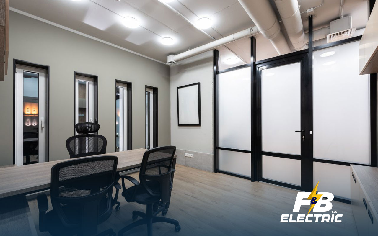 Commercial energy-efficient lighting in a Halethorpe office