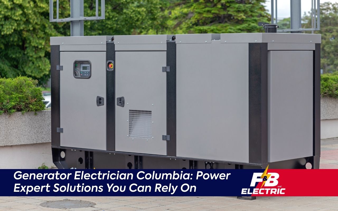 Professional generator electrician installing standby generator in Columbia home
