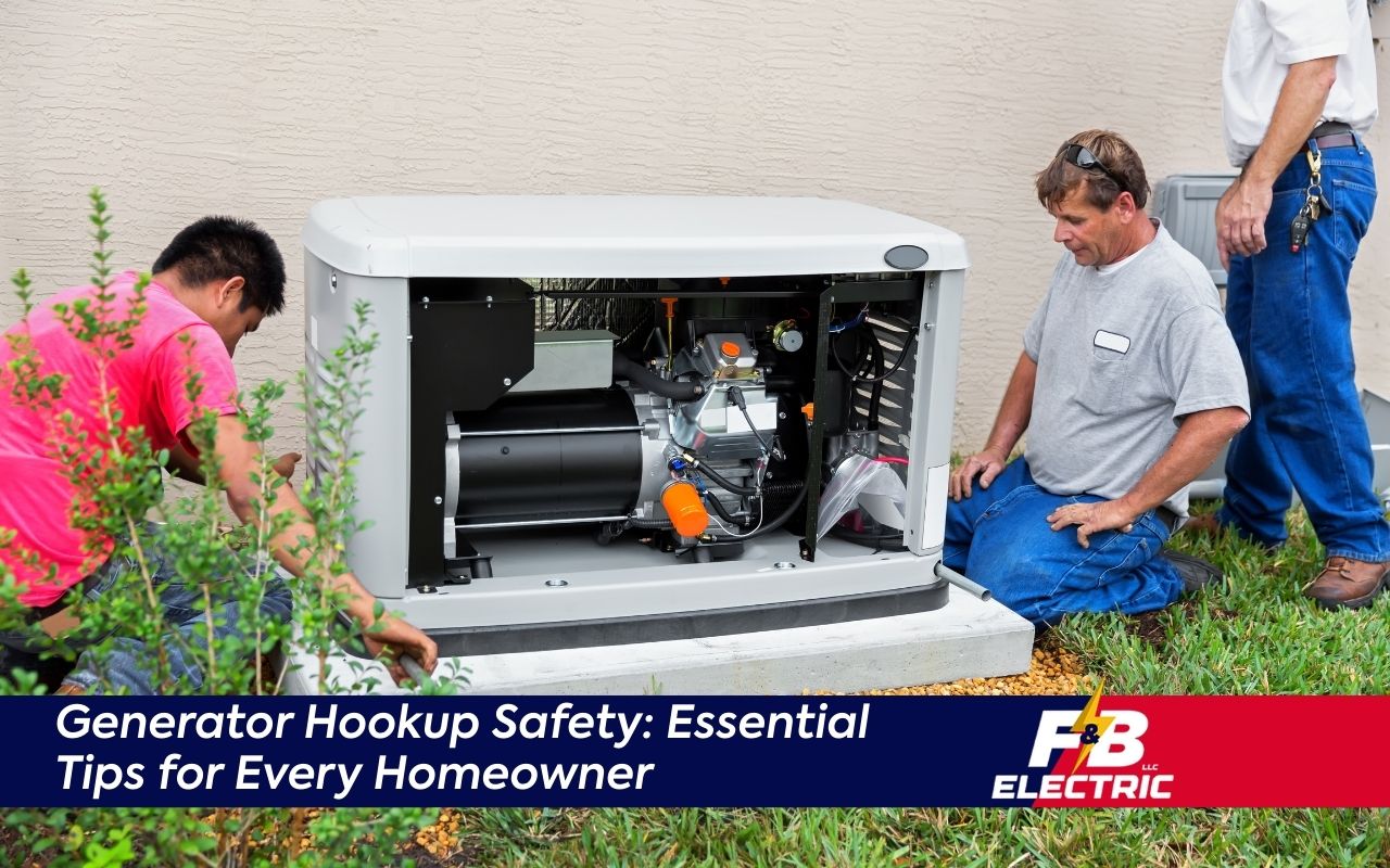 Home generator installed safely following generator hookup safety guidelines.