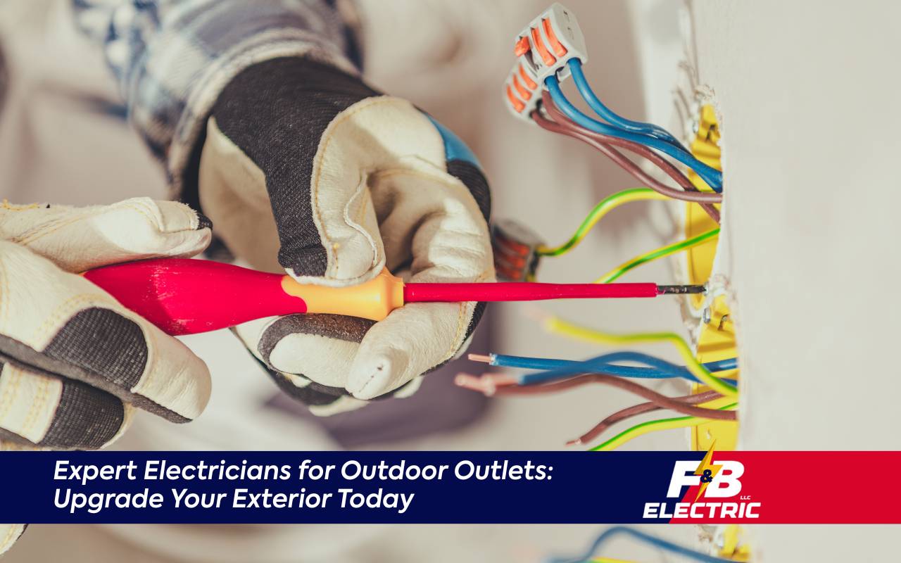 Electrician for outdoor outlets installation in backyard