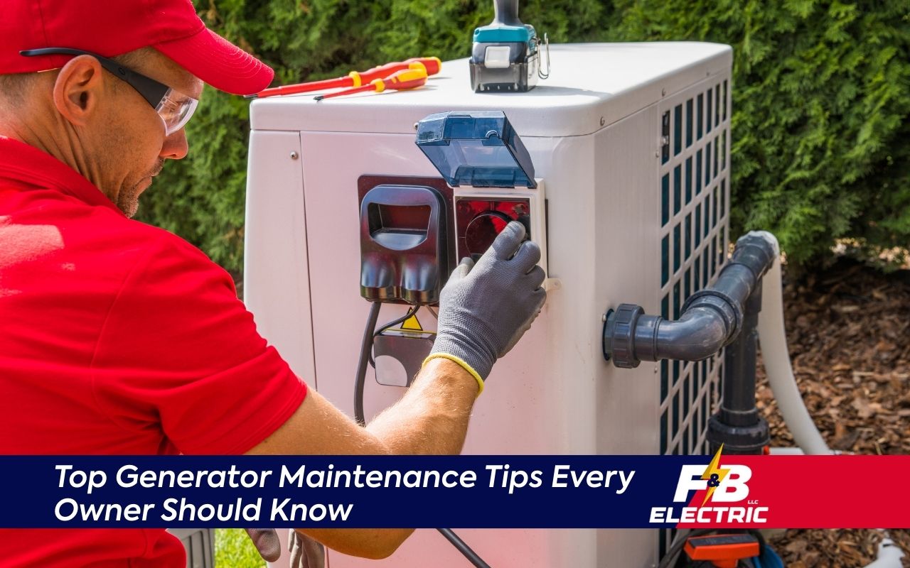 Home generator undergoing maintenance