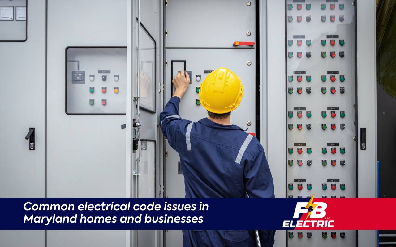 Electrician checking panel clearance to prevent Electrical Code Violations to Avoid in MD