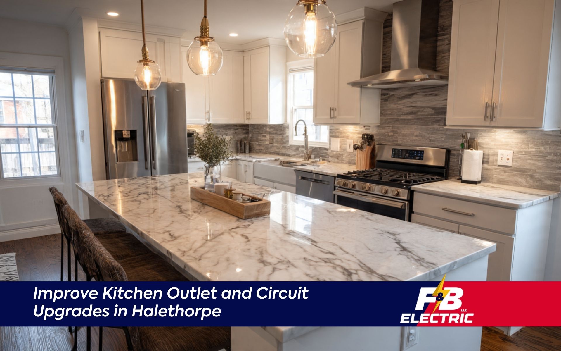 Kitchen Outlet and Circuit Upgrades in Halethorpe with modern countertop outlets near prep areas