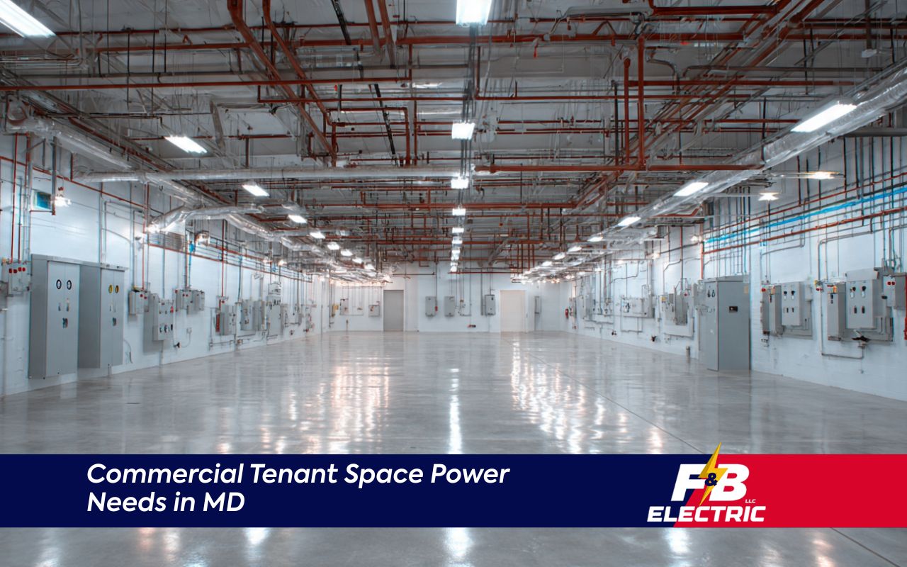 Commercial tenant space electrical needs for MD planning with outlet and load mapping for tenant spaces