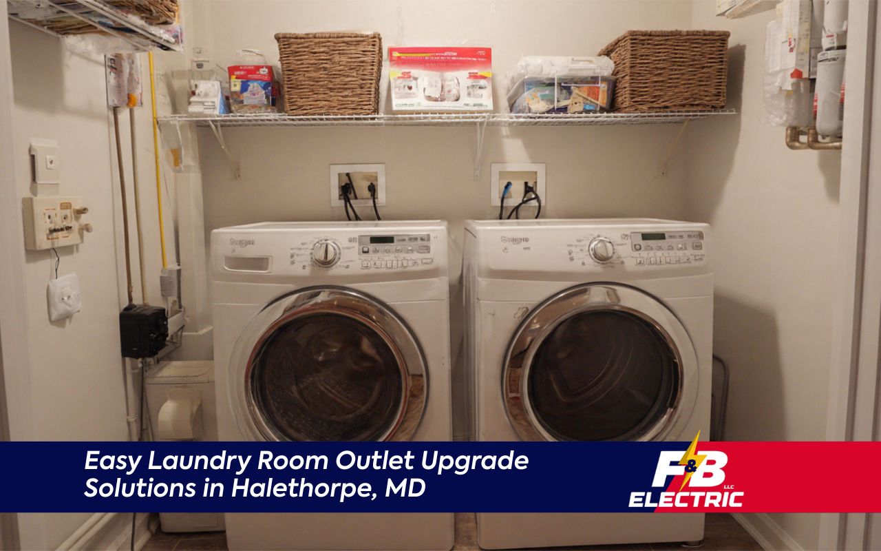Laundry room outlet upgrade for Halethorpe MD safety check near washer and dryer
