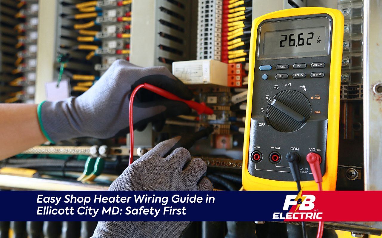 Shop heater wiring guide in Ellicott City MD showing a panel capacity check before wiring