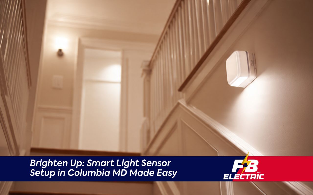 Smart light sensor installation in Columbia MD in a hallway for hands-free lighting