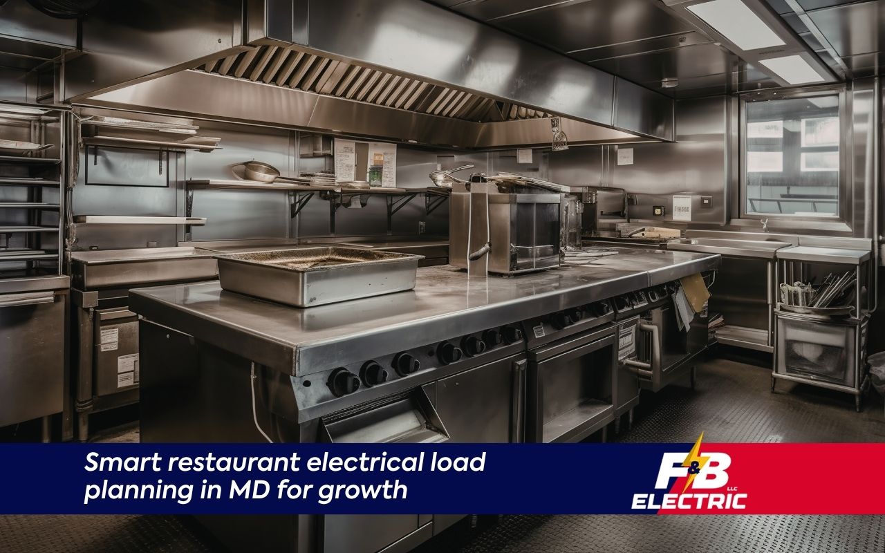 restaurant electrical load planning in MD for a commercial kitchen panel