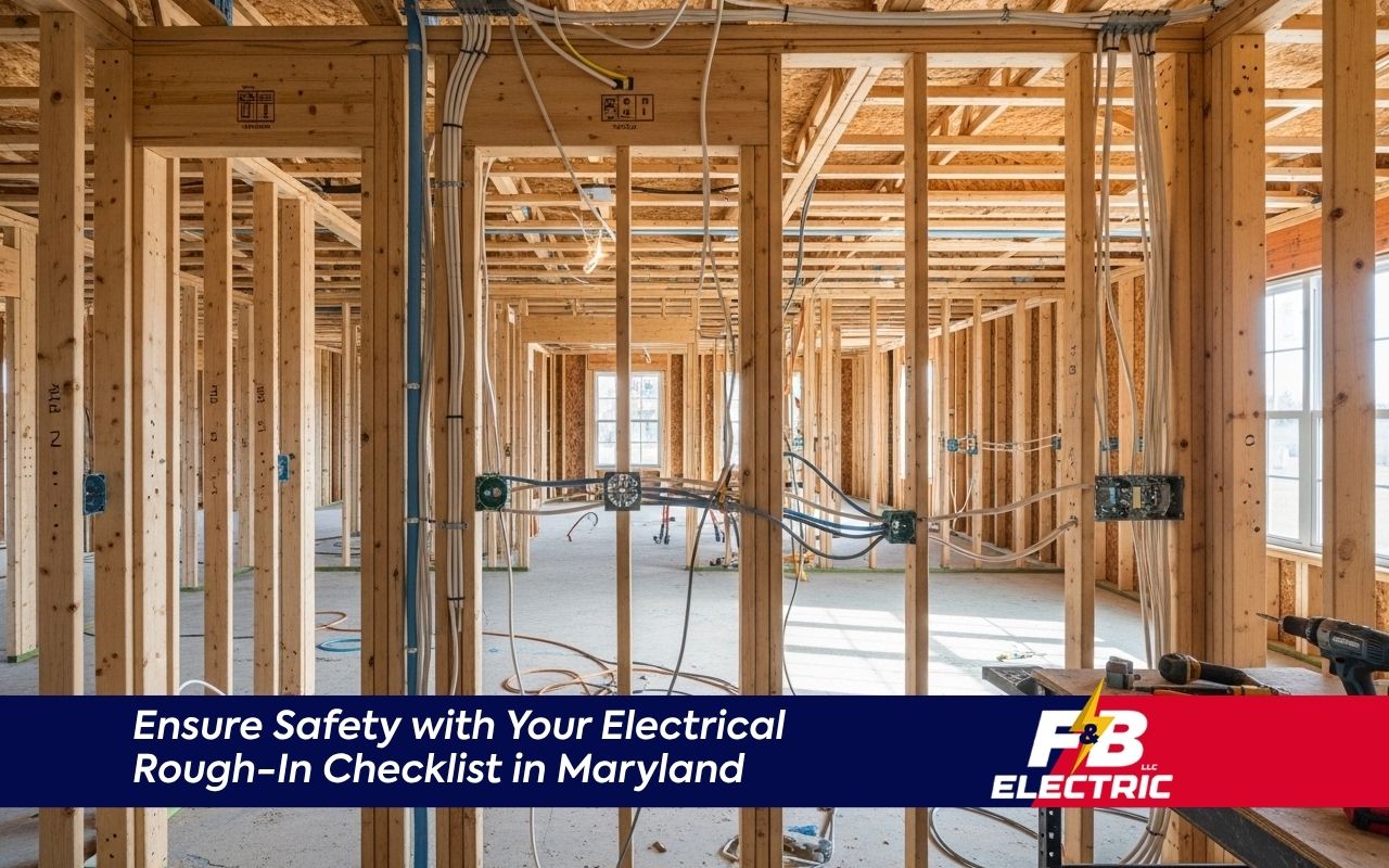 Electrical rough-in checklist in Maryland for new construction wiring