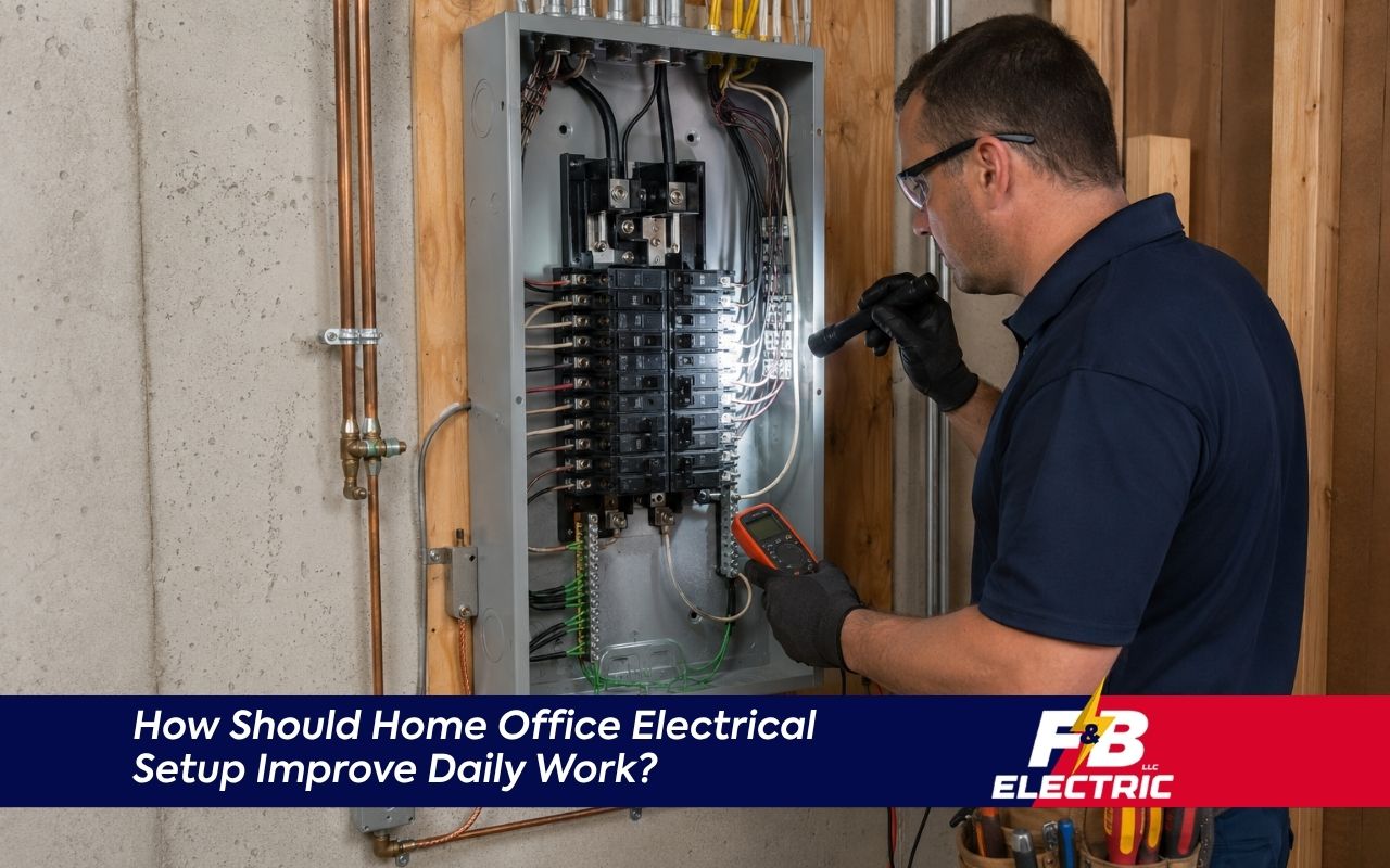 Home office electrical setup with safer desk outlet planning