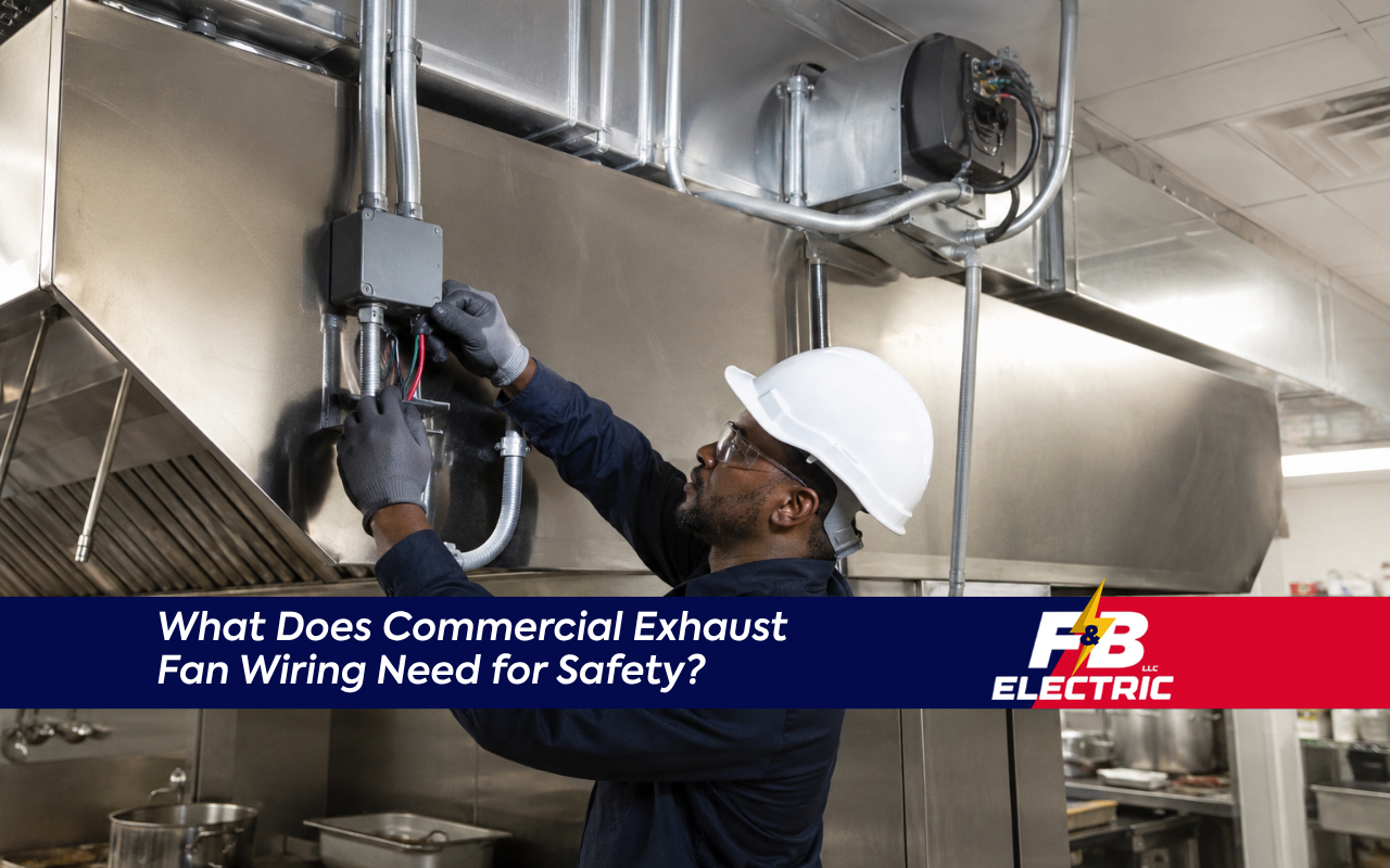 Commercial exhaust fan wiring for a Maryland commercial kitchen