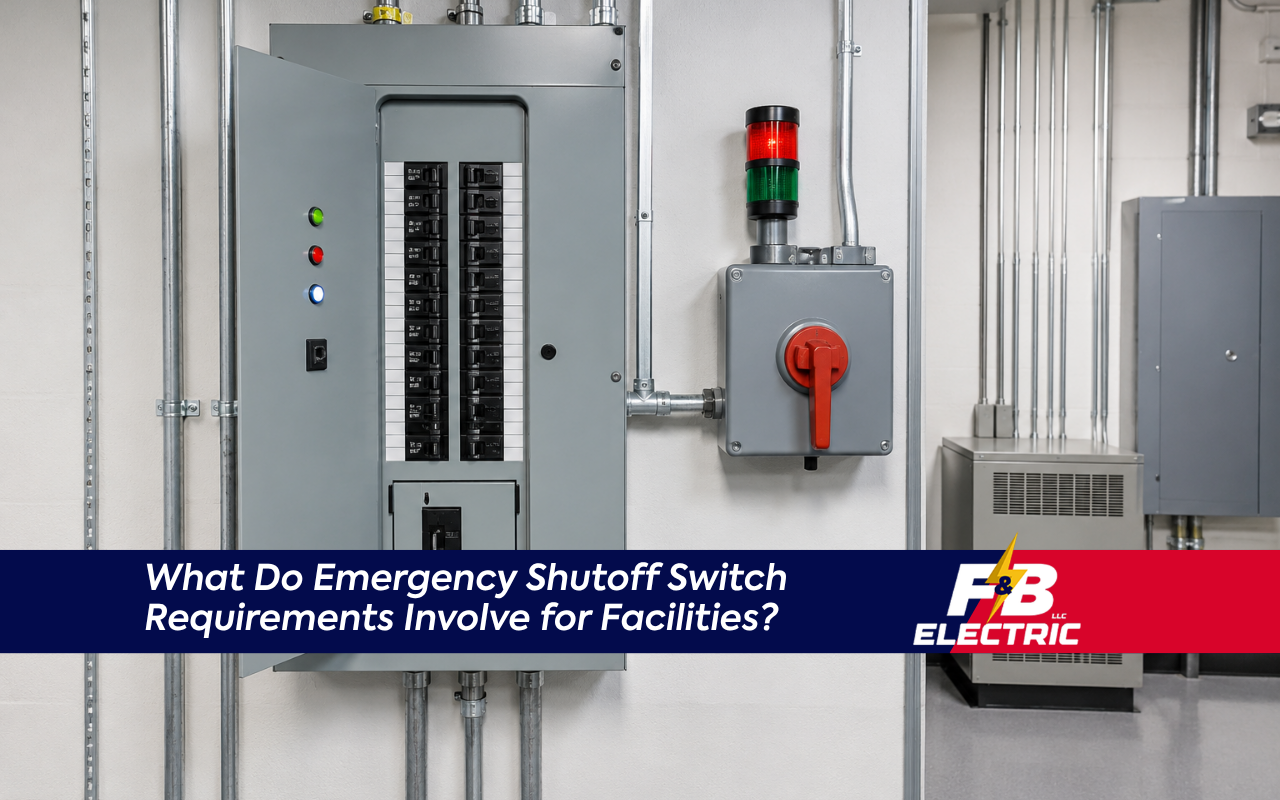Emergency shutoff switch requirements for a labeled electrical panel