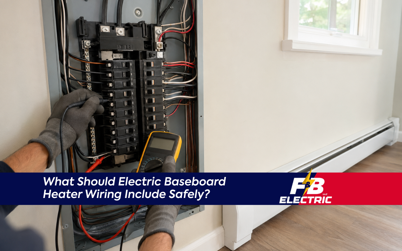 Electric baseboard heater wiring panel check in Baltimore home