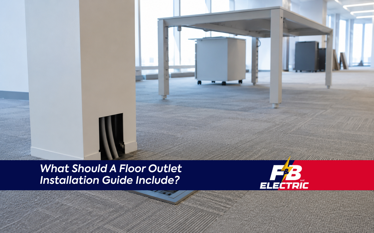 Floor outlet installation guide for office layout planning
