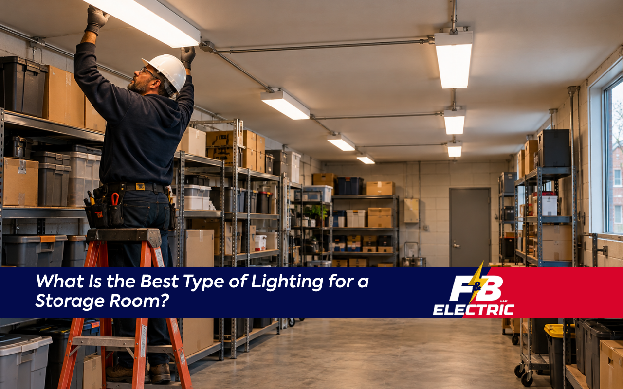 Storage room lighting guide layout for a Baltimore storage space